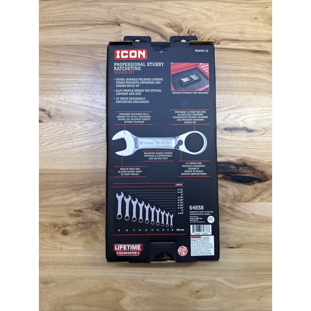 Icon Tools Ratcheting Wrench Set Bundle Of 2 - Stubby Flex, Stubby Ratcheting - Picture 6 of 8